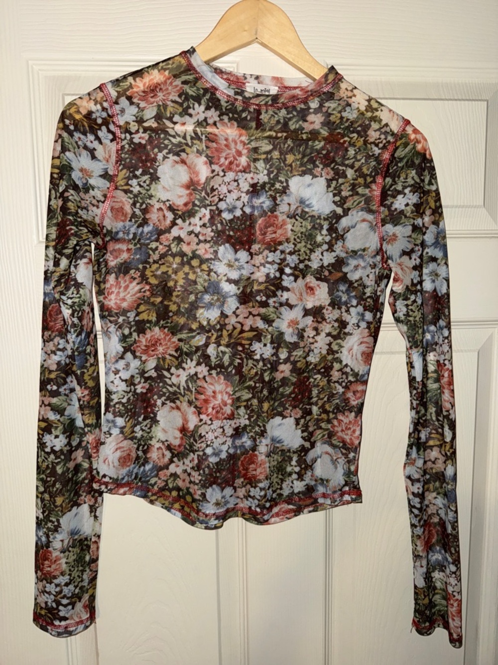 Floral Mesh Long Sleeve Top